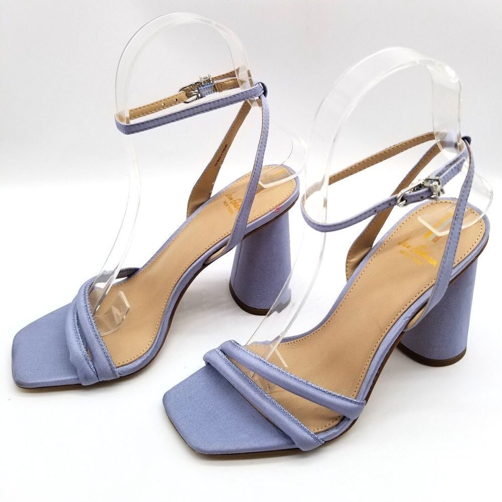 Sam Edelman Women Kia Heeled Sandals Size 5.5 Blue Fabric Ankle strap